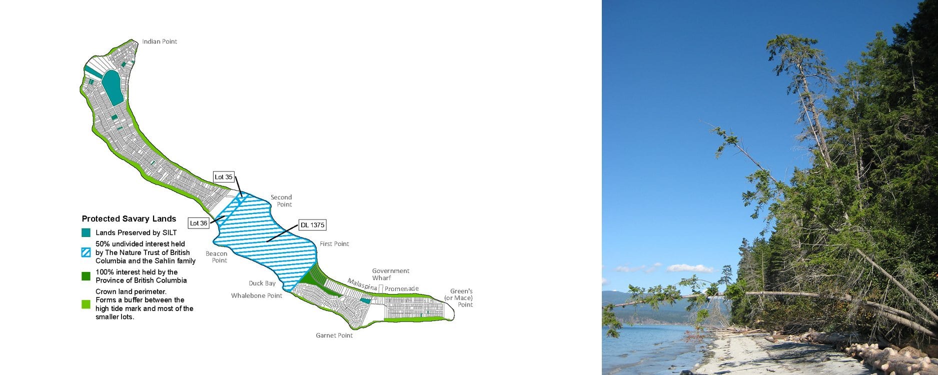 Savary Island Map and Beachfront